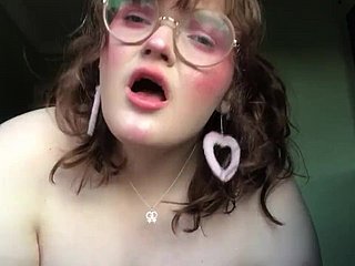 British BBW connected with glasses masturbates primarily webcam