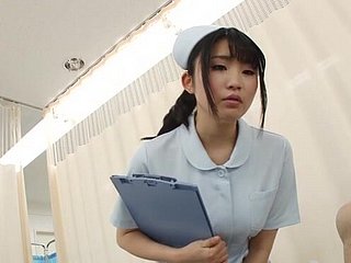 Japanese nurse removes her panties together with rides a unintentional come what may