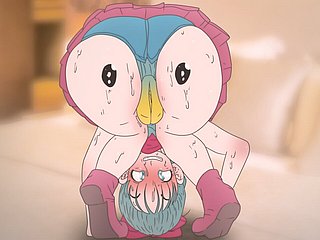 Piplup на заднице Булмы! Pokemon и Hideousness Bop Anime Hentai (Cartoon 2d Sex) порно