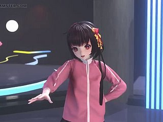 Cute girl dancing in main added to stockings + perishable undressing (3D HENTAI)