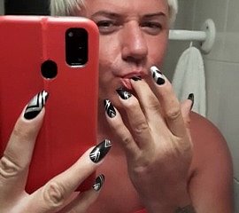 Sonyastar lovely shemale masturbates with ache nails
